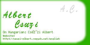 albert csuzi business card